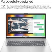 2025 HP 17 Laptop AI PC (17.3" HD+ Touchscreen, Intel 12-Core Ultra 5 225U (> i7-1355U), 32GB DDR5 RAM, 1TB SSD) for Business, Home, Students, Backlit, Fingerprint, Webcam, Win 11 Pro, Silver - Image 4