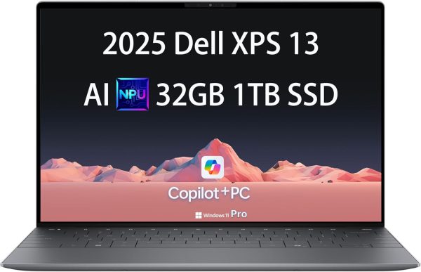 2025 Dell XPS 13 9345 Laptop, Copilot+ AI PC (13.4" FHD+ 120Hz, Qualcomm 12-Core Snapdragon X Elite, 32GB 8848MT/s RAM, 1TB SSD), Thin & Light, 27 Hours Battery Life, IR Webcam, Wi-Fi 7, Win 11 Pro