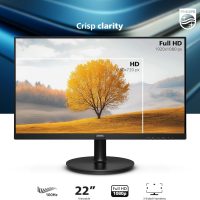 Philips 22 inch Class Thin Full HD (1920 x 1080) Monitor, 100Hz Refresh Rate, VESA, HDMI x1, VGA x1, LowBlue Mode, Adaptive Sync, 4 Year Advance Replacement Warranty, 221V8LB - Image 2