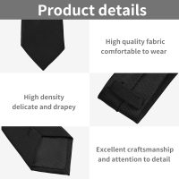 Generic Solid Color Tie, Formal Necktie for Men, Black - Image 5