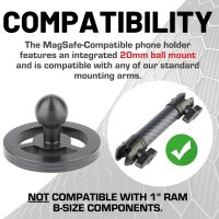 Bulletpoint Dash Mount Magnetic Cell Phone Holder Compatible with MagSafe iPhone Smartphones - 20mm (0.787 inches) Attachment Ball (MagSafe Holder only) - Image 3