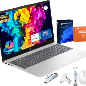 HP 2025 Touchscreen Business Laptop, 15.6" FHD LED, Intel 13th Gen i7-1355U, Intel Iris Xe Graphics, 64 GB DDR4, 2 TB SSD, Lightweight & Portable, Copilot AI, Wi-Fi 6, Windows 11 Pro, w/Accessories