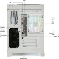 LXZ Desktop PC Computer Ryzen 5-5600GT, 16G DDR4 RAM, 512G NVME SSD, Tower Computer with Wi-Fi & 400W Power Supply for Working, Home and Office (White) - Image 3