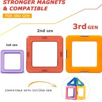 Coodoo Upgraded Magnetic Blocks Tough Tiles STEM Toys for 3+ Year Old Boys and Girls Learning by Playing Games for Toddlers Kids, Compatible with Major Brands Building Blocks - Starter Set - Image 2