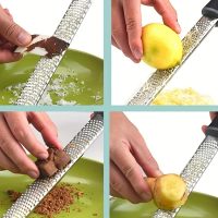 Lemon Zester, Stainless Steel Kitchen Cheese Grater, Ergonomic Soft Black Handle (11 Inch x 1 Inch) - Image 3