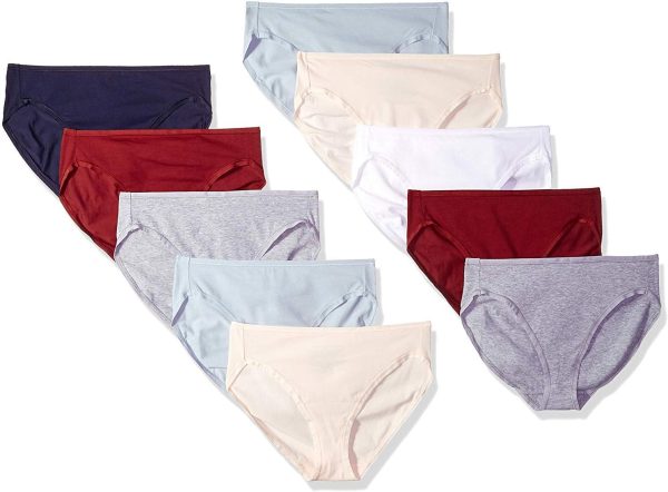 Amazon Essentials Women's Cotton High Leg Brief Underwear (Available in Plus Size), Breathable, Multipacks