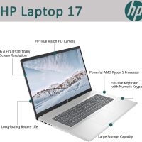 HP 17.3" Laptop, Full HD (1920 * 1080) Display, AMD Ryzen 5 Processor (Beats i7-11370H), 32GB RAM, 1TB SSD, Windows 11 Home, Webcam, Wi-Fi, Bluetooth, Natural Silver, Alpacatec Accessory - Image 3