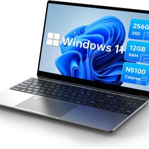 ALLDOCUBE 15.6" Laptop 12GB RAM+256GB SSD GTBook 15, Windows 11 System, Intel Celeron N5100 Quad-core Chip, FHD IPS 1920x1080 Display, Dual Microphone & Speaker, 2.4G+5G WiFi, 10000mAh Battery