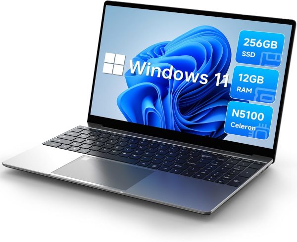 ALLDOCUBE 15.6" Laptop 12GB RAM+256GB SSD GTBook 15, Windows 11 System, Intel Celeron N5100 Quad-core Chip, FHD IPS 1920x1080 Display, Dual Microphone & Speaker, 2.4G+5G WiFi, 10000mAh Battery