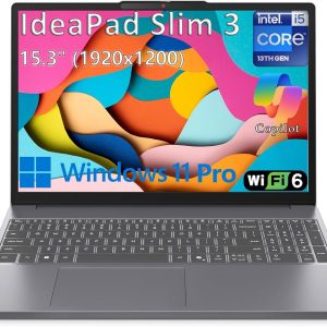 Lenovo Laptop Computer for Home Business, IdeaPad Slim 3, Intel 8-Core i5-13420H (Beat i7-1355U), 16GB DDR5 RAM, 512GB PCIe SSD, 15" FHD+, WiFi 6, Type-C, Copilot AI, Luna Grey, Windows 11 Pro