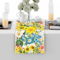 Spring Summer Floral Table Runner Kitchen Dining Table Decoration,13 x 72 Inches - Image 2