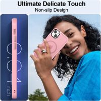 MOCCA Strong Magnetic for iPhone 13 Case, [Compatible with Magsafe][Screen Protector+Camera Lens Protector] Translucent Matte Back Slim Shockproof Case for iPhone 13 Phone Case 6.1", Pink - Image 6