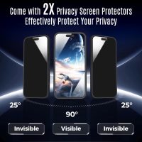 Designed for iPhone 16 Plus Case, Compatible with MagSafe, with Privacy Screen Protectors X2, [Camera Protection] [15FT Military Drop Protection] Shockproof Phone Case, 6.7", Black - Image 2