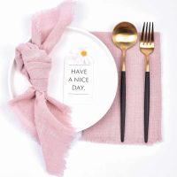 2 Pack 16x16 Inches Dusty Pink Fringe Cotton Cloth Napkins Handmade Dinner Napkins for Wedding, Festivals, Parties, Everyday Home Decor - Image 5