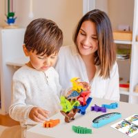 Dinosaur Toys for Kids 3-5: Wooden Stacking Montessori Toys for 3 4 5 6 7 8 Year Old Boys Girls Balance Competition Game for Family Birthday Gifts for Kids Ages 4-8 (Classic Version) - Image 8