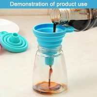 Kitchen Funnel Set 3 Pack, Small Medium Large, Kitchen Accessories Foldable Silicone Collapsible Funnels for Filling Water Bottle Liquid Transfer, Blue - Image 5