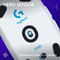 Logitech G305 LIGHTSPEED Wireless Gaming Mouse, Hero 12K Sensor, 12,000 DPI, Lightweight, 6 Programmable Buttons, 250h Battery Life, On-Board Memory, PC/Mac - White - Image 2