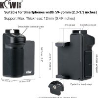 KIWIFOTOS Phone Camera Grip Handle Holder Phone Tripod Mount with Detachable Remote Shutter & Cold Shoe Adapter for iPhone 14 15 16 Pro Max Samsung Smartphone Selfie Vlog Video Shooting, Black - Image 2