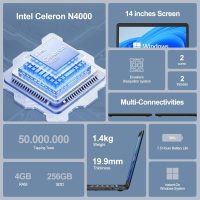Itel 14 inch Laptop Computer with Intel Celeron N4000 & Intel UHD Graphics 600, 4GB RAM 256GB SSD, Windows, 14-inch Micro-Edge HD Display, Ultra Slim, Long Battery Life, 2.4G/5G WiFi, BT 5.0, HDMI - Image 2
