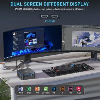 KAMRUI AK1PLUS Mini PC, N95 Processor (up to 3.4GHz), 8GB DDR4 RAM 256GB M.2 SSD, Mini Desktop Computer Support 2.5" SSD, Dual 4K, WiFi, Ethernet for Business, Office, Home - Image 3