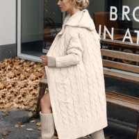 Fall Cardigan Sweaters for Women Fashion 2025 Open Front Hooded Cable Oversized Long Trendy Warm Winter Coats Outfits - Image 4