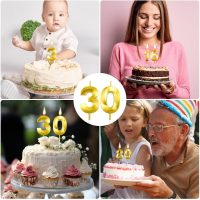30th Birthday Candles, Number 30 Candles, Gold Birthday Candle, Happy Birthdays Candle for Cake, 30th Cake Topper Decorations for 30 3 Year Old Birthdays Wedding Anniversary Supplies - Image 7