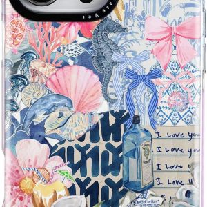 for iPhone 15 Case, Coastal Romantic Y2K Design with Military-Grade Drop Protection, Romantic Ocean Theme Ocean Theme TPU Cover with 1.5mm Camera Protection for Women Girls