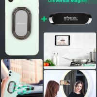 Phone Ring Holder Finger Kickstand 360°Rotation Cellphone Back Grip Foldable Cell Phone Stand for Desk Compatible with iPhone iPad Smartphones Tablets - Image 6