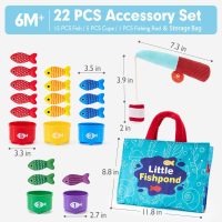 hahaland Montessori Toys for 1 Year Old - 10 in 1 Cloth Toddler Fishing Game with Stacking Cups, Baby Toy 12-18 Months One Year Old Boy Birthday Gift, Toddler Toys for 1 2 Year Old Boy Girl Gifts - Image 8