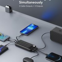 charmast Portable Charger with Built in Cables, Power Bank with Cords Wires, Slim 10000mAh Travel Battery Pack 6 Outputs 3 Inputs 3A Fast Charging for Samsung Google Pixel LG Moto iPhone iPad - Image 3