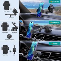 Car Phone Holder Mount, [Military-Grade Suction & Super Sturdy Base] 3 in 1 Universal Phone Mount for Car Dashboard Windshield Air Vent Car Mount for iPhone Android Smartphone GPS Navigator - Image 4