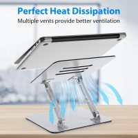 Laptop Stand for Desk, Adjustable Laptop Riser, Metal Foldable Computer Stand Holder Portable Notebook Mount, Ventilated Cooling Notebook Stand Compatible with 10-15.6” Laptops - Image 4
