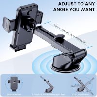 Phone Holder Car Mount for iPhone [Powerful Suction] Phone Mount for Car Dashboard Windshield Air Vent Universal Accessories [Thick Cases Friendly] Automobile Phone Holder Fit iPhone Smartphone - Image 4