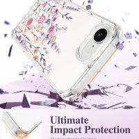 GVIEWIN for iPhone 16e Case with Screen Protector,[Non-Yellowing][Military-Grade Protection] Hard PC&TPU Bumper,Floral Shockproof Protective Clear Phone Case for iPhone 16E 2025(Floratopia/Colorful) - Image 4