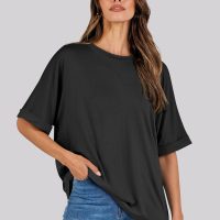 ANRABESS Womens Tops Oversized T Shirts Short Sleeve Crewneck Summer Casual Loose Basic Tee Shirt 2025 Trendy Fashion Clothes - Image 4