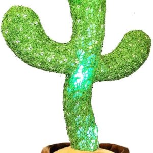 Pbooo Dancing Talking Cactus Mimicking Toy,Talking Repeat Singing Sunny Cactus Toy 120 Pcs Songs for Baby 15S Record Your Sound Sing+Dancing+Recording+LED