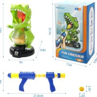 EagleStone Dinosaur Shooting Toys for Boys 5 6 7 8 9 Years Old, Electronic Kids Target Games w/ Air Pump Gun, LCD Score Record, Sound, 24 Foam Balls, Birthday Party Favor,Christmas Gifts for Toddlers - Image 7