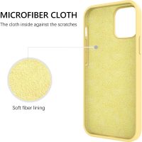 GUAGUA Compatible with iPhone 13 Case 6.1 Inch Liquid Silicone Soft Gel Rubber Slim Thin Microfiber Lining Cushion Texture Cover Shockproof Protective Phone Case for iPhone 13, Yellow - Image 3