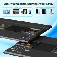 Hyangin 2025 Upgraded 24 Inch Large Portable Monitor for Laptop,1080P FHD 100Hz Portable Screen,120% sRGB IPS Portable Second Monitor with Adjustable Stand for Laptop, MacBook, Phones - Image 8