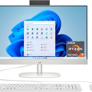HP 24 inch All-in-One Desktop PC, FHD Display, AMD Ryzen 7 7730U, 16 GB RAM, 512 GB SSD, AMD Radeon Graphics, Windows 11 Home, 24-cr0032 (2024)