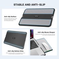 AboveTEK Portable Laptop Lap Desk w/Retractable Left/Right Mouse Pad Tray, Non-Slip Heat Shield Tablet Notebook Computer Stand Table w/Sturdy Stable Work Surface for Bed Sofa Couch or Travel - Image 7