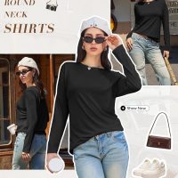 ATHMILE Womens Long Sleeve Shirts Basic Tee Fall Trendy Spring Top Business Casual Beach Vacation Workout 2025 Fashion - Image 3