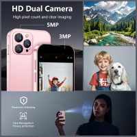 Mini Phone World's Smallest 3.0" HD Touch Screen Mini Smartphone Unlocked Android Compact Mobile Phone for Students Cell Phone wih Quad-Core Dual SLM Face lD 2GB+16GB Pink - Image 4