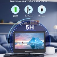 FANGOR 12.5" 1080P Portable Blu-Ray Player with 10.5" HD Swivel Screen, HDMI Out & AV in, Multi Media Player, 5 Hours Rechargeable Battery, Supports USB/SD Card, Last Memory - Image 5