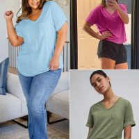 ATHMILE Womens T Shirts 2025 Short Sleeve V-Neck Shirts Cute Fit Summer Casual Tee Tops S-3XL Beach - Image 5