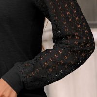 AUTOMET Womens Long Sleeve Shirts Business Casual Dressy Tops Lace Crewneck Work Trendy Fall Fashion Outfits Clothes - Image 5