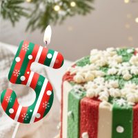 Christmas Themed Birthday Candles for Cake, Number 4th Candle, Happy Birthday Cake Topper for Boys Girls, Christmas Birthday Party Decorations Supplies Gifts - Image 4