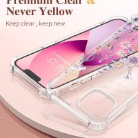 GVIEWIN Designed for iPhone 13 Case 6.1 Inch, with Tempered Glass Screen Protector + Camera Lens Protector Clear Flower Soft & Flexible Shockproof Floral Women Phone Cover (Floratopia/Colorful) - Image 3