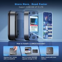 KAMRUI AK1PLUS Mini PC, N95 Processor (up to 3.4GHz), 8GB DDR4 RAM 256GB M.2 SSD, Mini Desktop Computer Support 2.5" SSD, Dual 4K, WiFi, Ethernet for Business, Office, Home - Image 6
