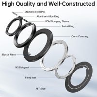 SYNCWIRE Upgraded Magnetic Phone Ring Holder for MagSafe, Magnet Cell Phone Grip Stand Finger Ring Kickstand Two-Sided Magnetic Compatible with iPhone 16 Pro Max 15 14 13 12 MagSafe Accessories - Image 9
